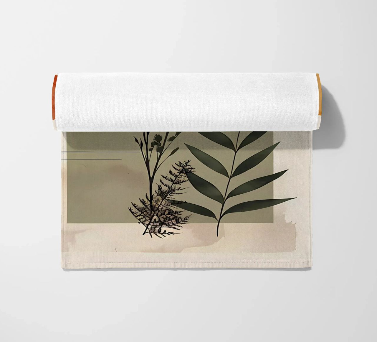Geometrical elements with botanical composition beach towel by LaylaOzHome