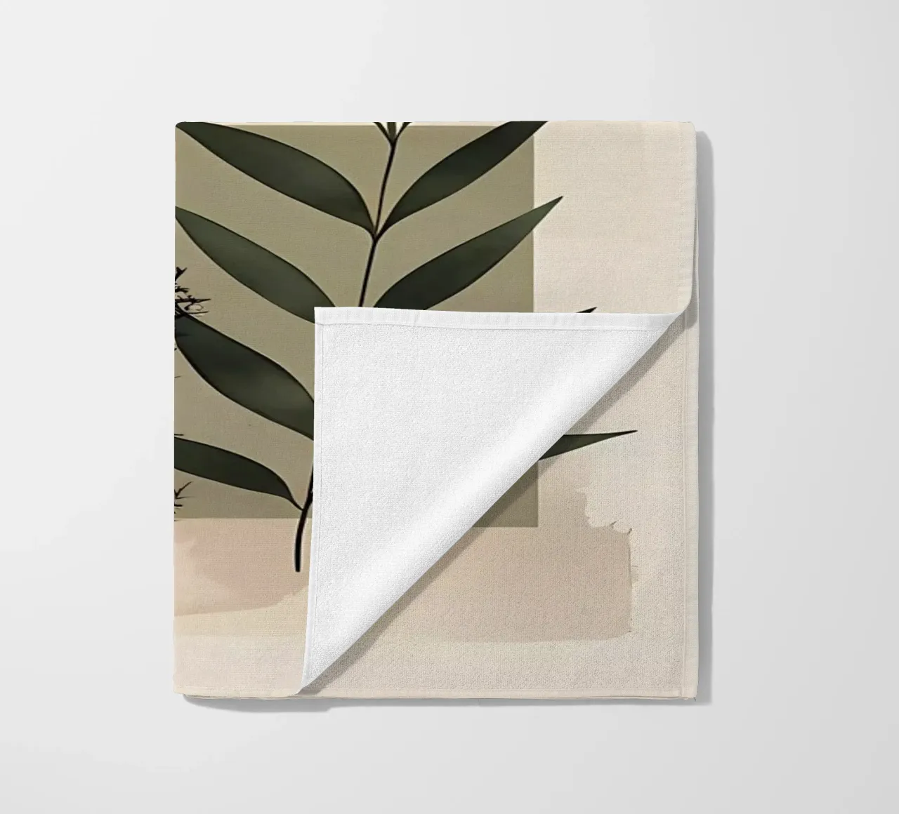 Geometrical elements with botanical composition beach towel by LaylaOzHome