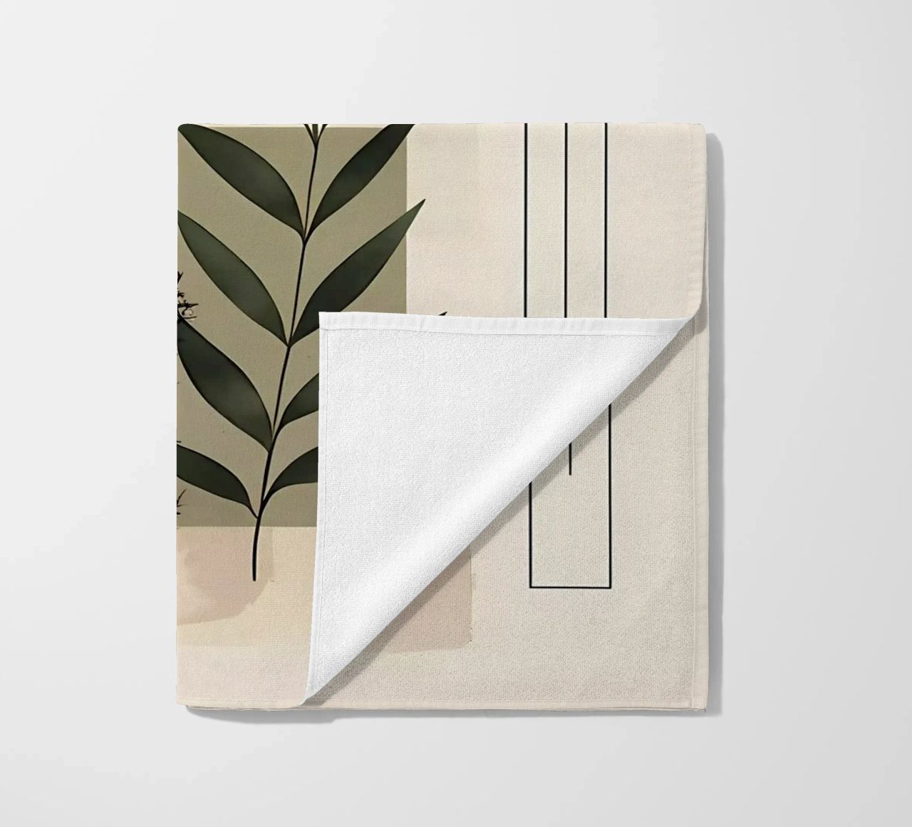 Geometrical elements with botanical composition beach towel by LaylaOzHome