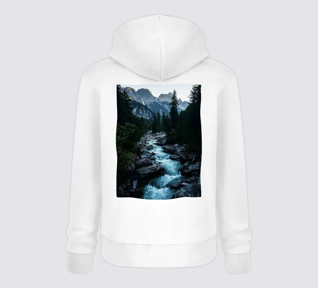Fiume attraverso le cime felpa con cappuccio da van hellen
