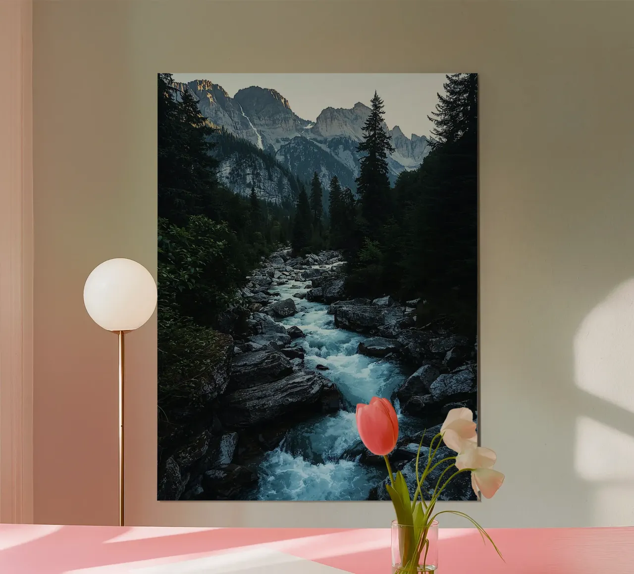 Fiume attraverso le cime poster da van hellen