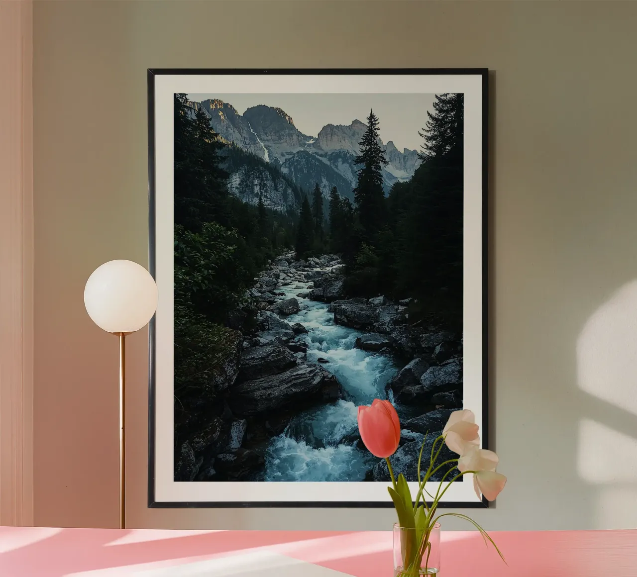 Fiume attraverso le cime poster da van hellen