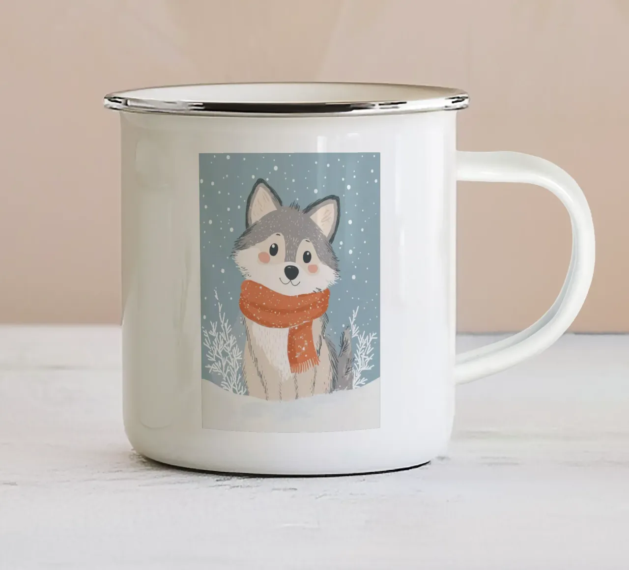 Lupo stravagante tazza in smalto da Happy Littles