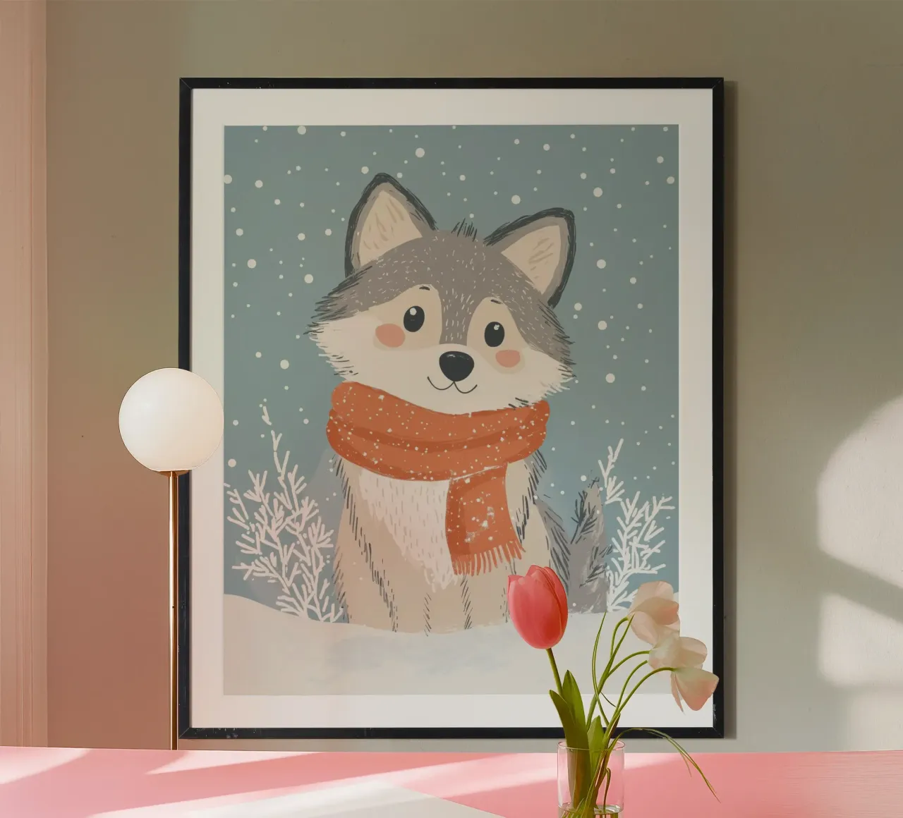 Grillige wolf poster van Happy Littles