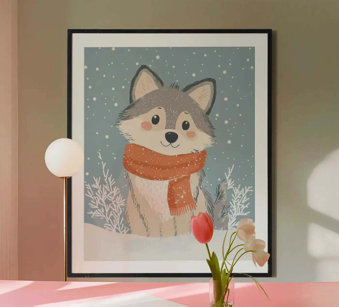 Whimsical Wolf poster van Happy Littles