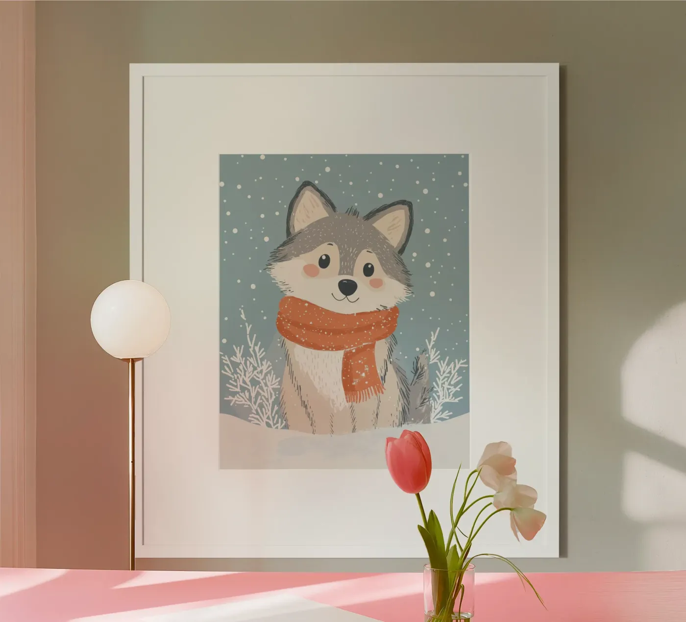 Whimsical Wolf poster van Happy Littles