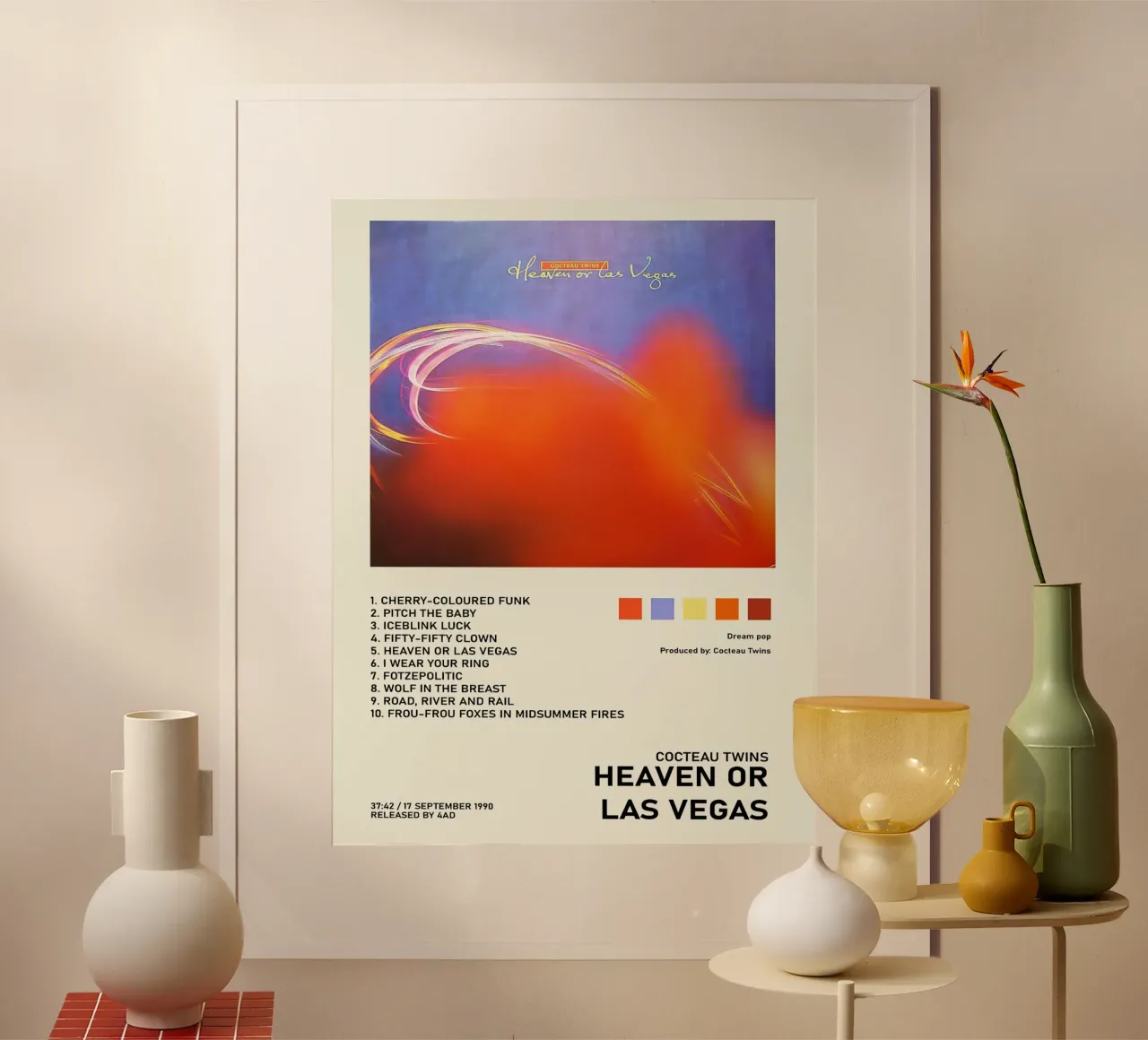Cocteau Twins Heaven Las Vegas poster con telaio in legno da Roronoa7