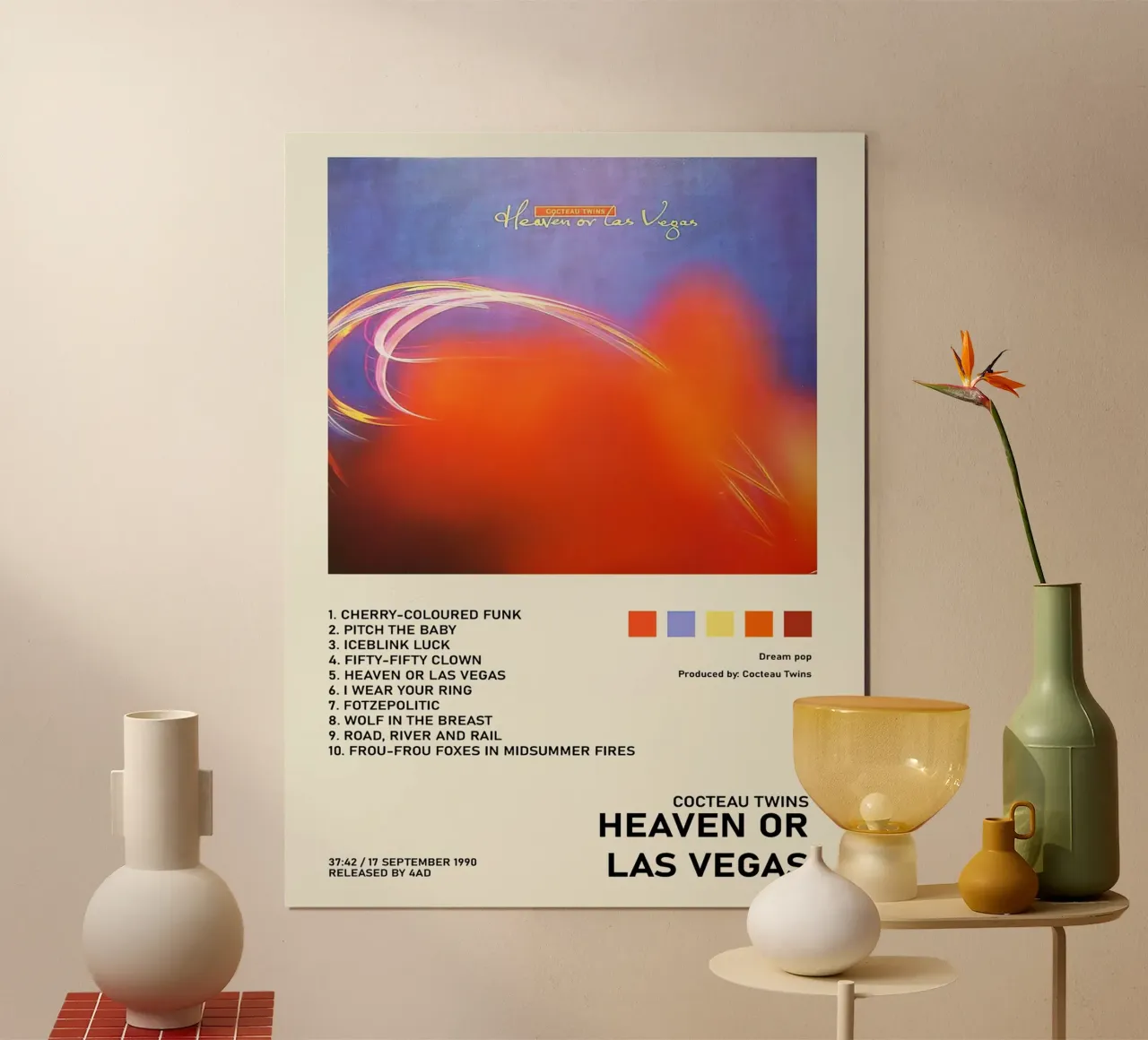 Cocteau Twins Heaven Las Vegas poster con telaio in legno da Roronoa7