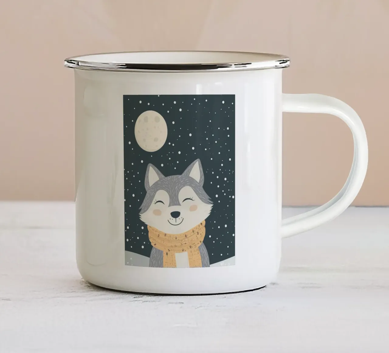 Lupo stravagante tazza in smalto da Happy Littles