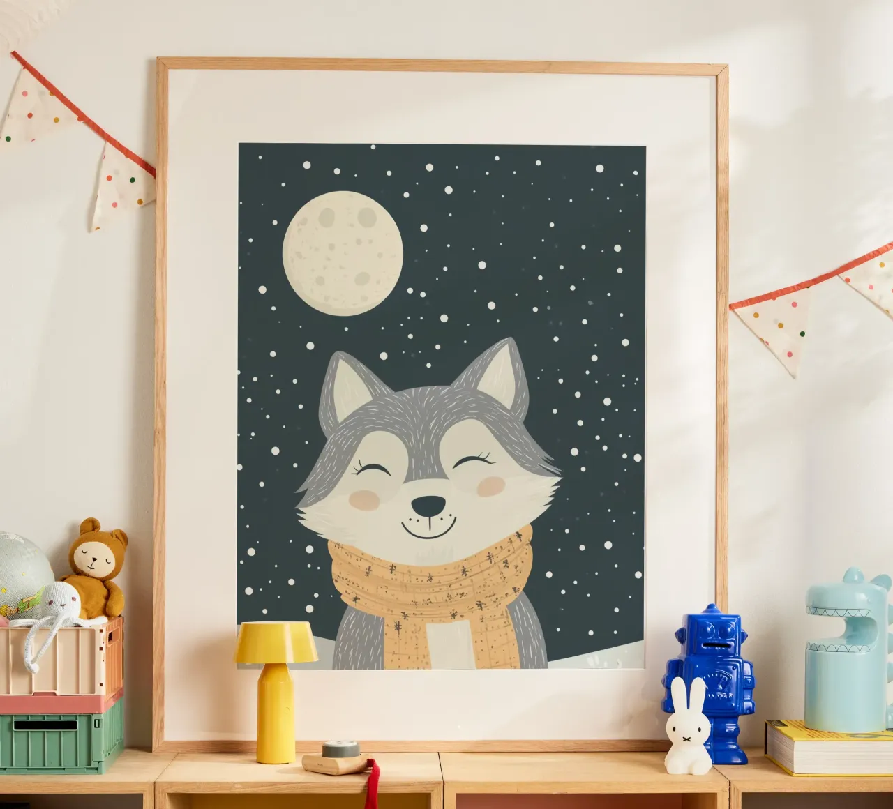 Grillige wolf poster van Happy Littles