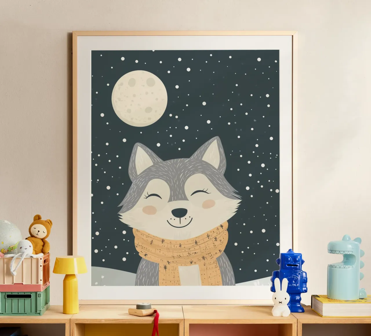 Grillige wolf poster van Happy Littles