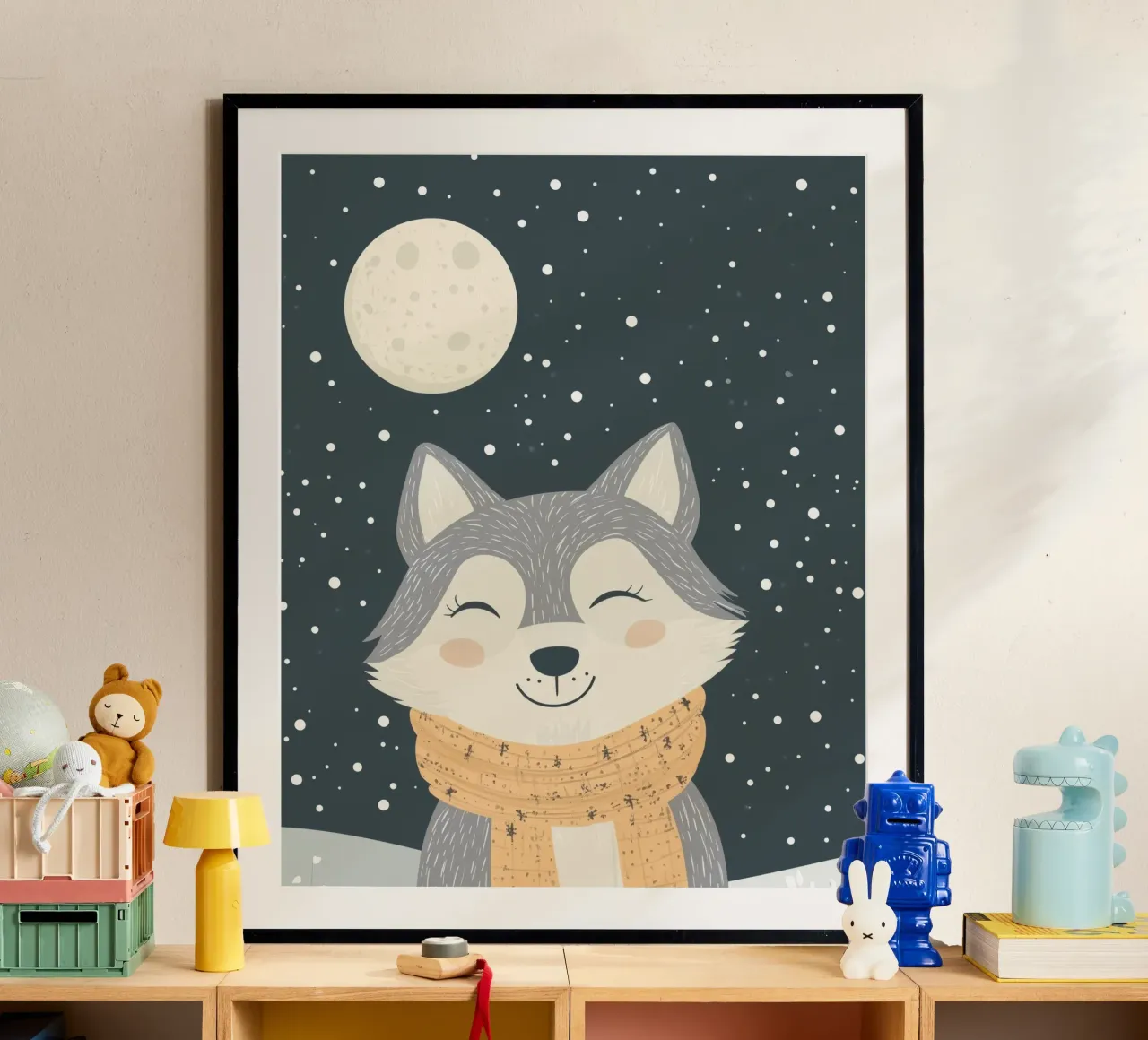 Grillige wolf poster van Happy Littles