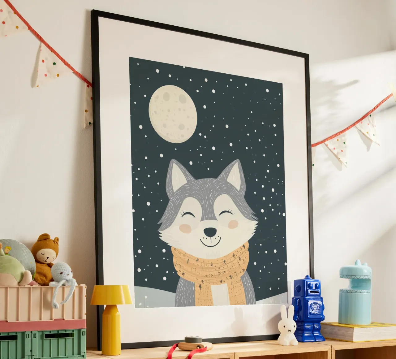 Grillige wolf poster van Happy Littles