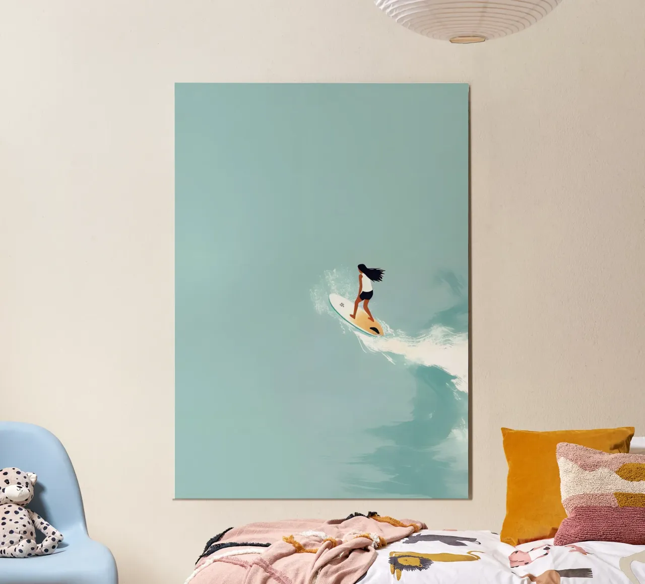 Solo Surfer on a Wave, Minimalist Art Print hahnemühle by dawnthesea