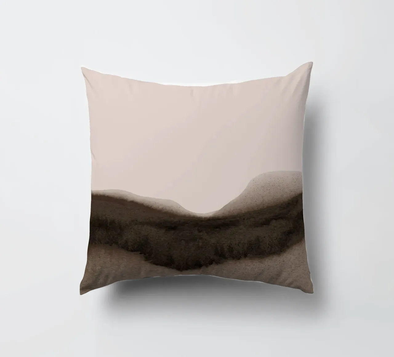 abstract moody landscape - brown kussen van IRIS LEHNHARDT FINE ART