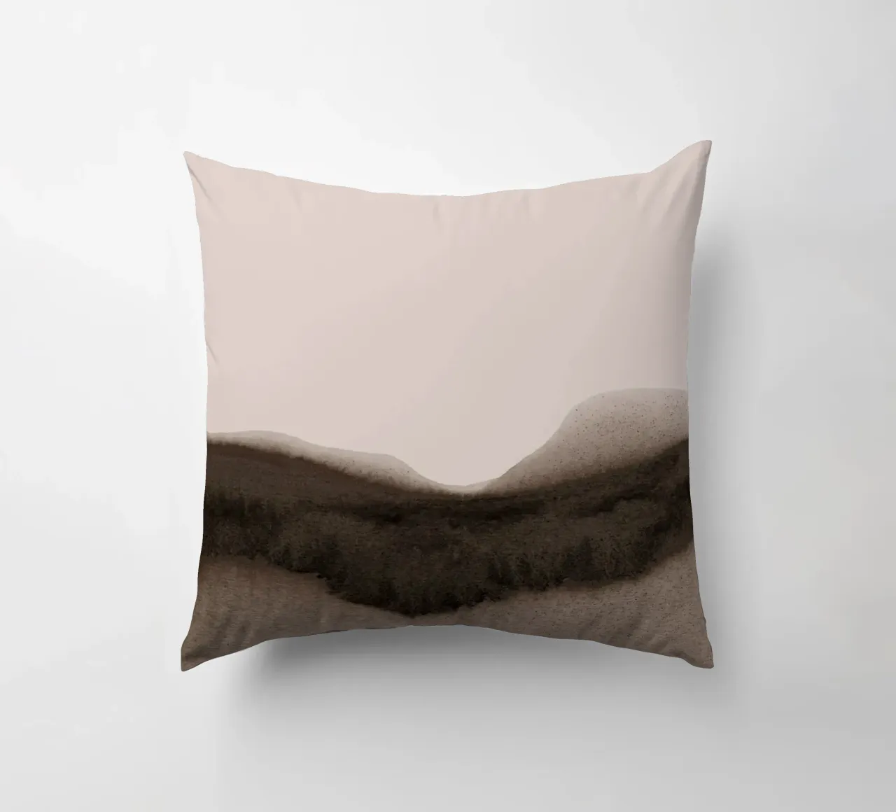 abstract moody landscape - brown kussen van IRIS LEHNHARDT FINE ART