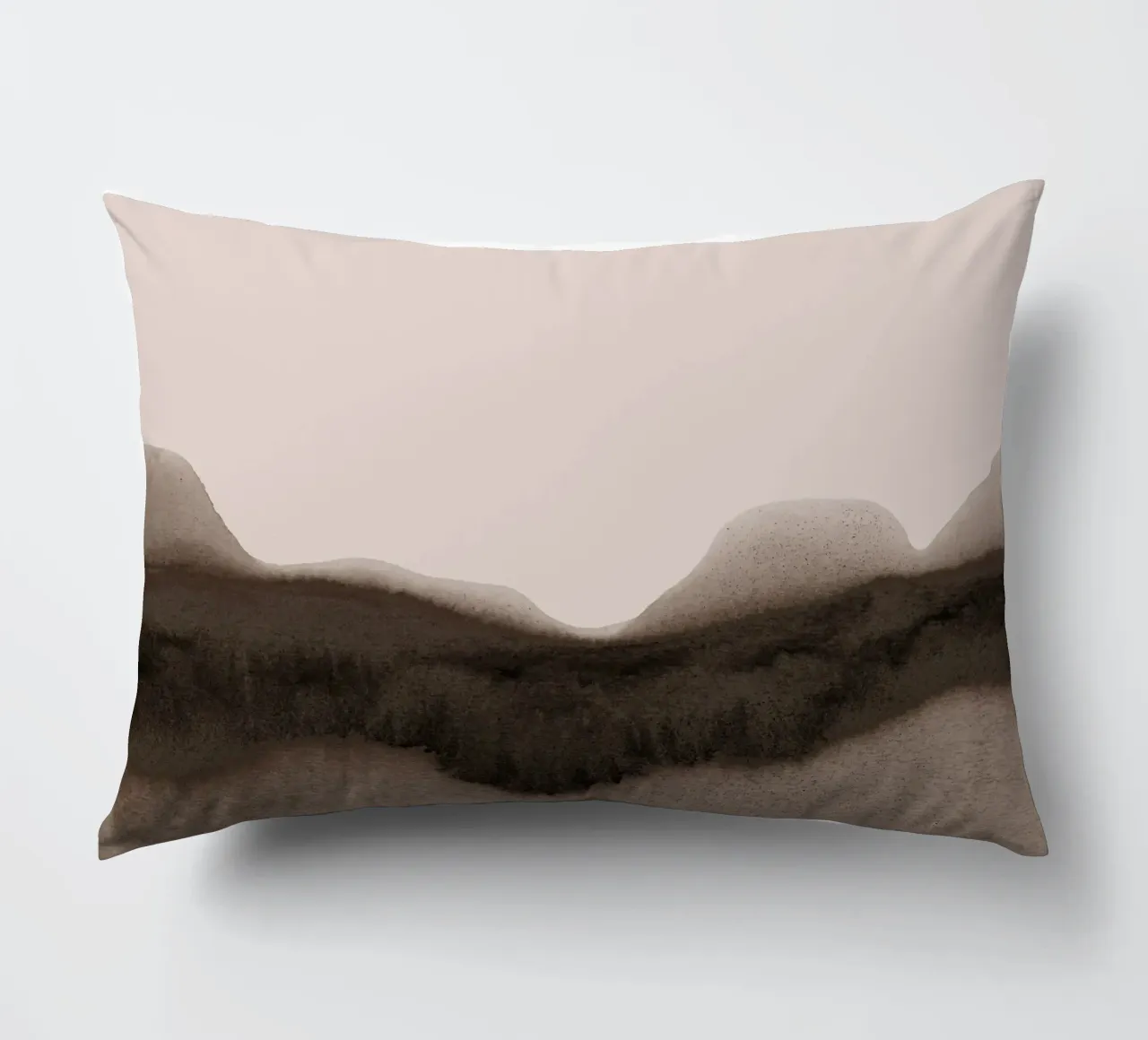 abstract moody landscape - brown kussen van IRIS LEHNHARDT FINE ART