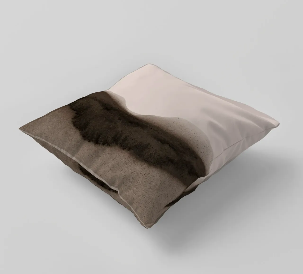 abstract moody landscape - brown kussen van IRIS LEHNHARDT FINE ART