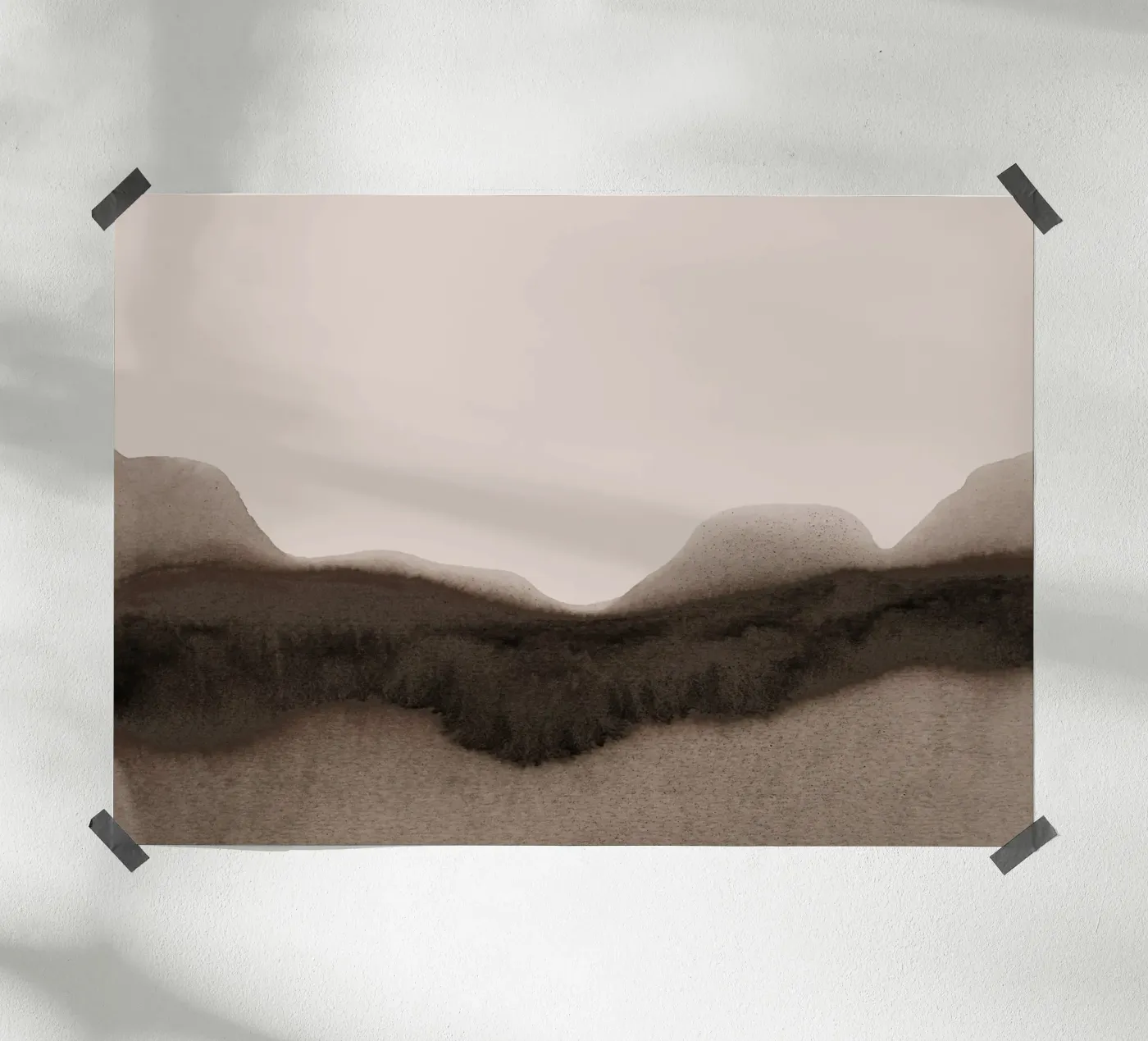 abstract moody landscape - brown Poster von IRIS LEHNHARDT FINE ART