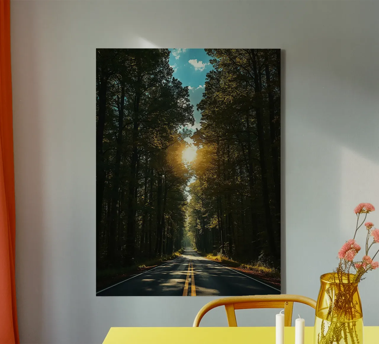 Viaggio nella foresta illuminata dal sole tela con Cornice a cassetta da van hellen