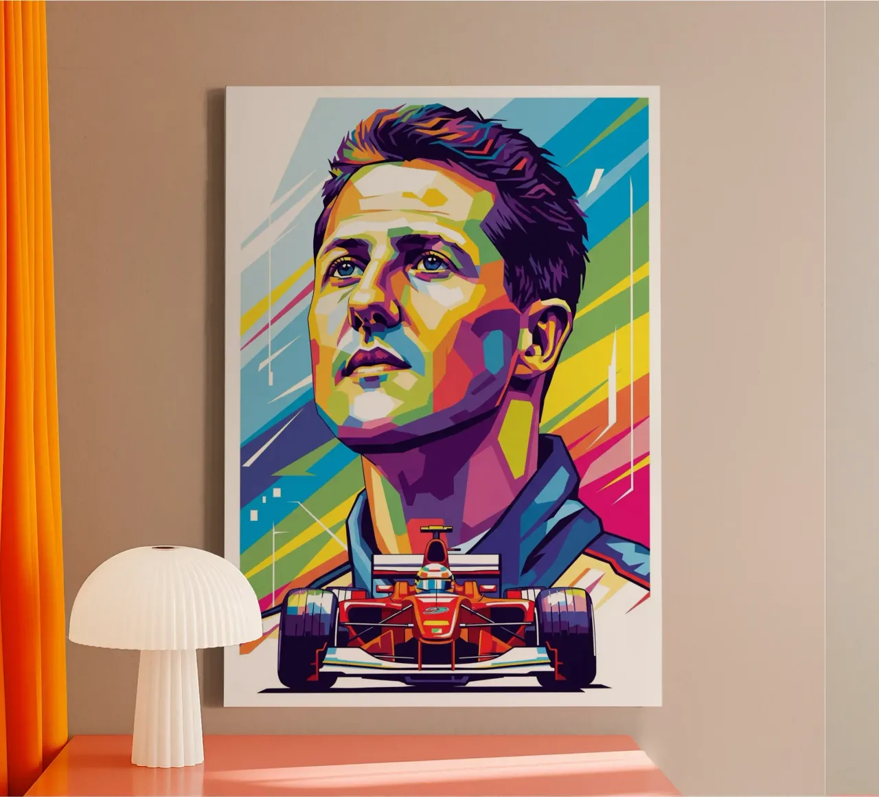 Michael Schumacher leggendario in Formula Uno tela con Cornice a cassetta da Hantamrata