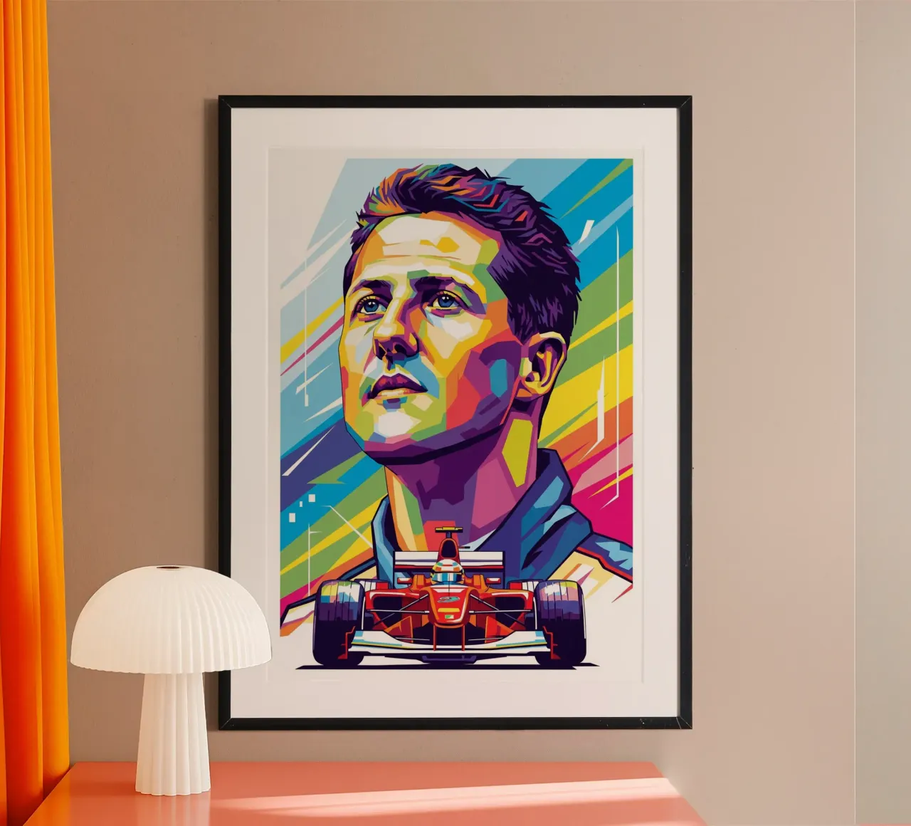 Michael Schumacher leggendario in Formula Uno poster con telaio in alluminio da Hantamrata