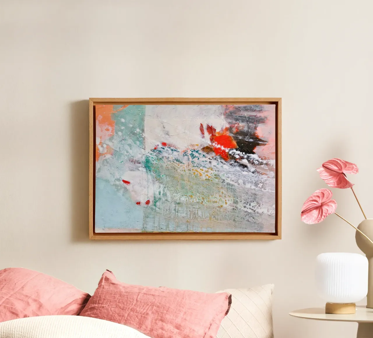 colorful abstract painting tela con Cornice a cassetta da IRIS LEHNHARDT FINE ART