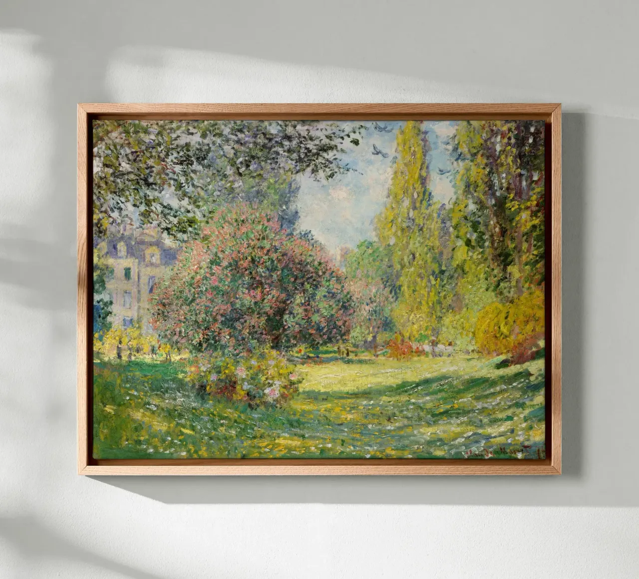 Il parco Monceau (1876) di Claude Monet tela con Cornice a cassetta da Classic Art Prints