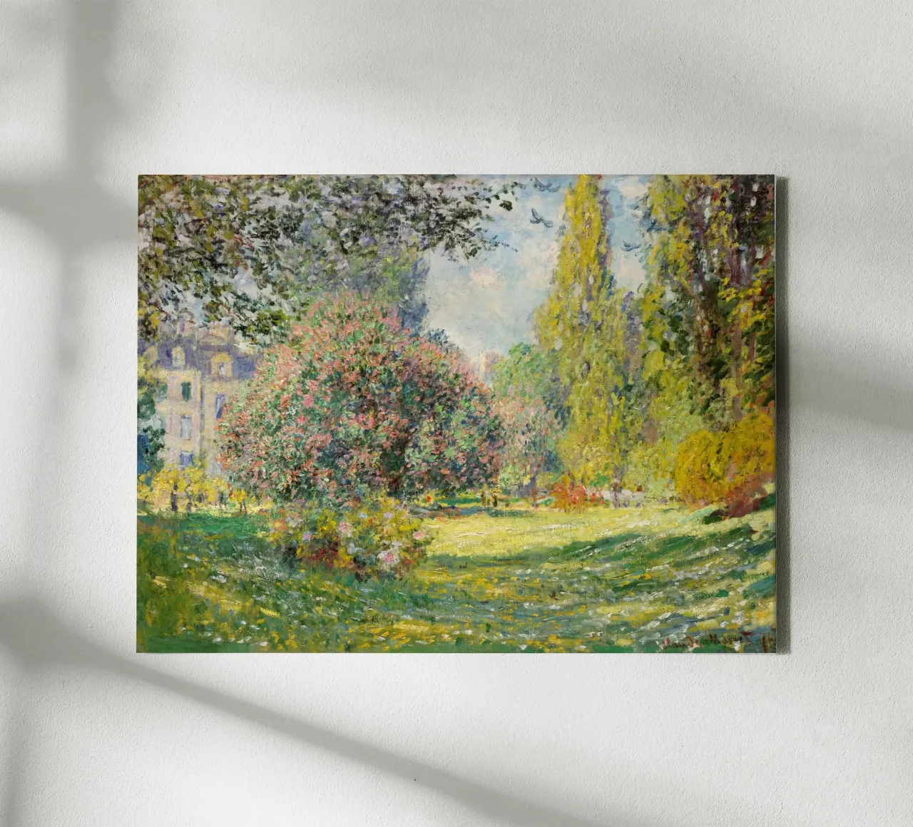 Il parco Monceau (1876) di Claude Monet tela con Cornice a cassetta da Classic Art Prints