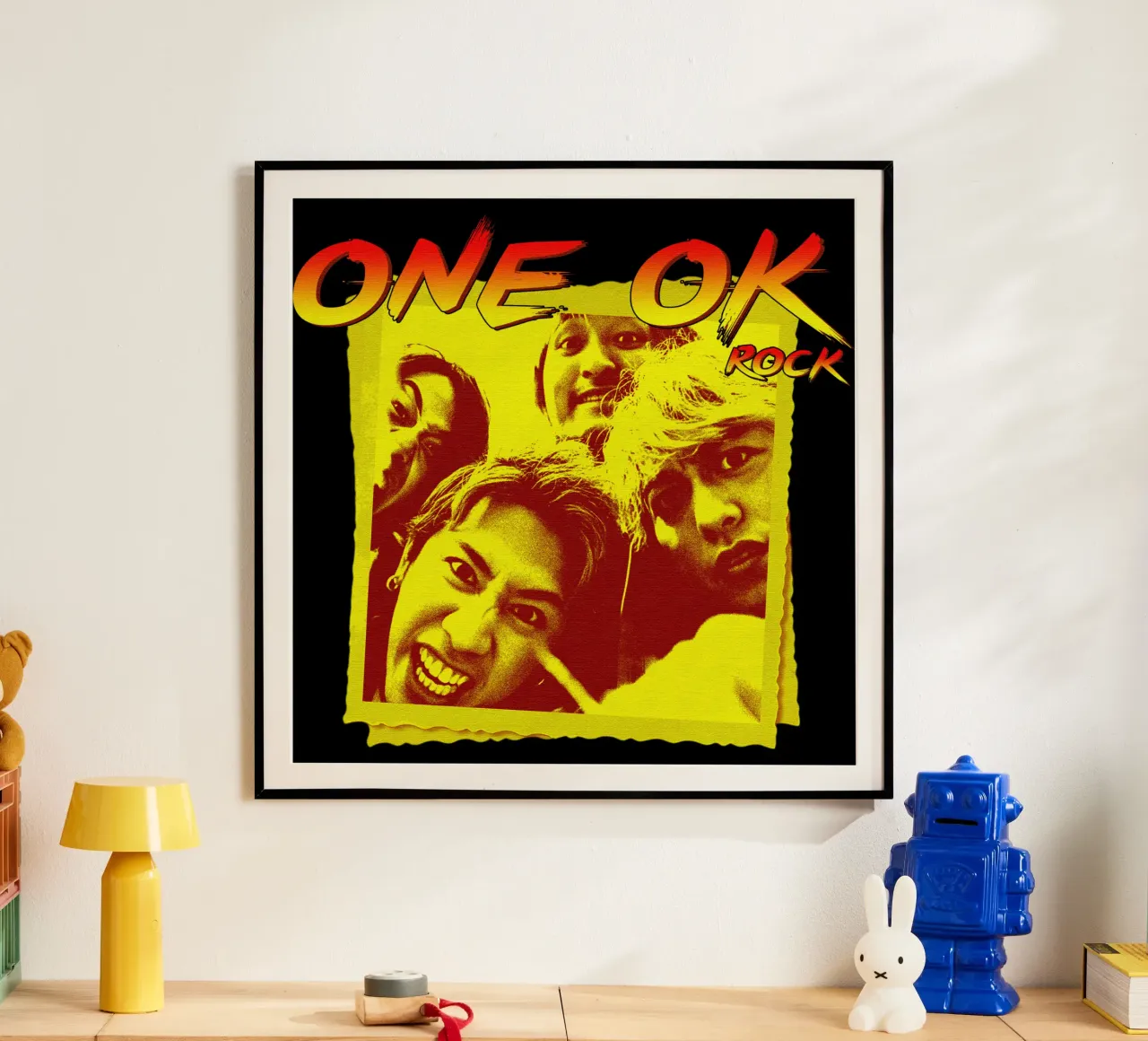 Maglietta essenziale One Ok Rock Retro poster con telaio in alluminio da aerysarchive