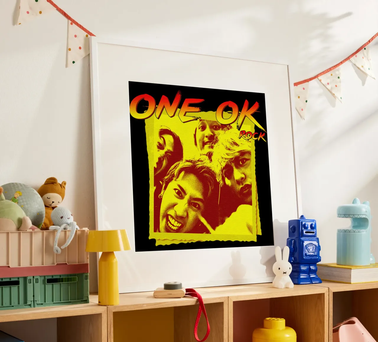 Maglietta essenziale One Ok Rock Retro poster con telaio in alluminio da aerysarchive