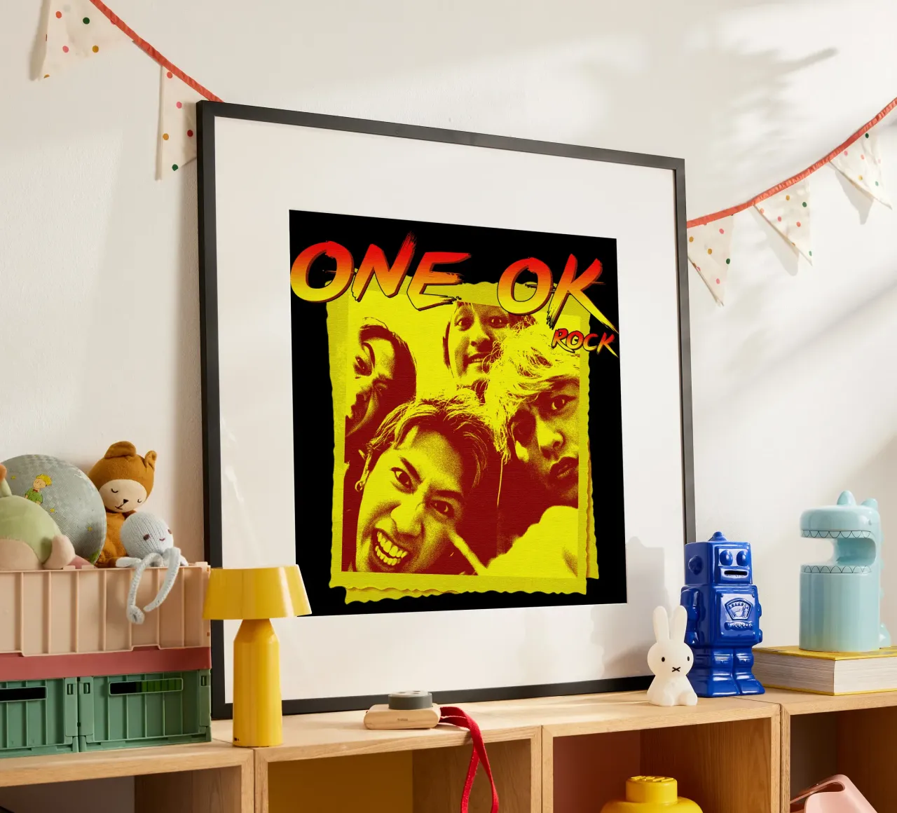 Maglietta essenziale One Ok Rock Retro poster con telaio in alluminio da aerysarchive