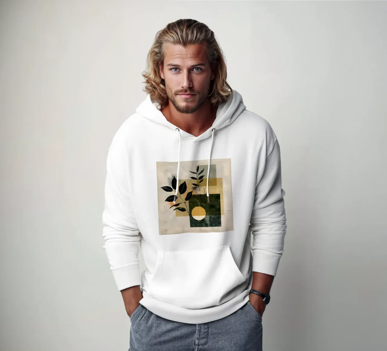 Geometria minimale con botanica felpa con cappuccio da LaylaOzHome