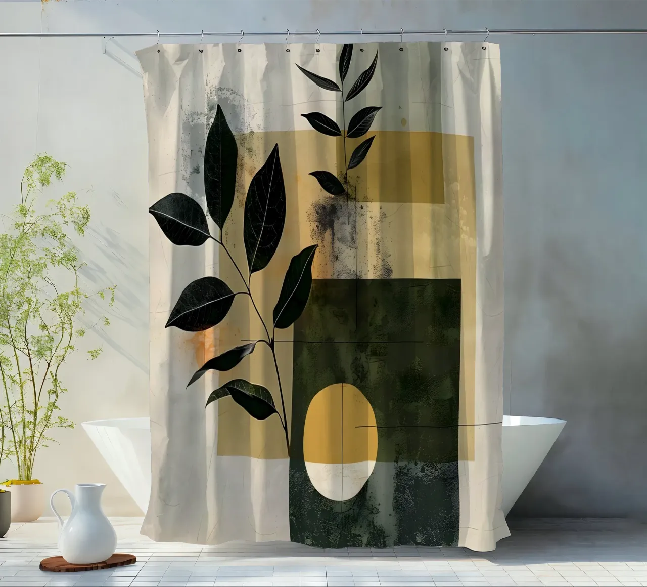 Geometria minimale con botanica tenda da doccia da LaylaOzHome