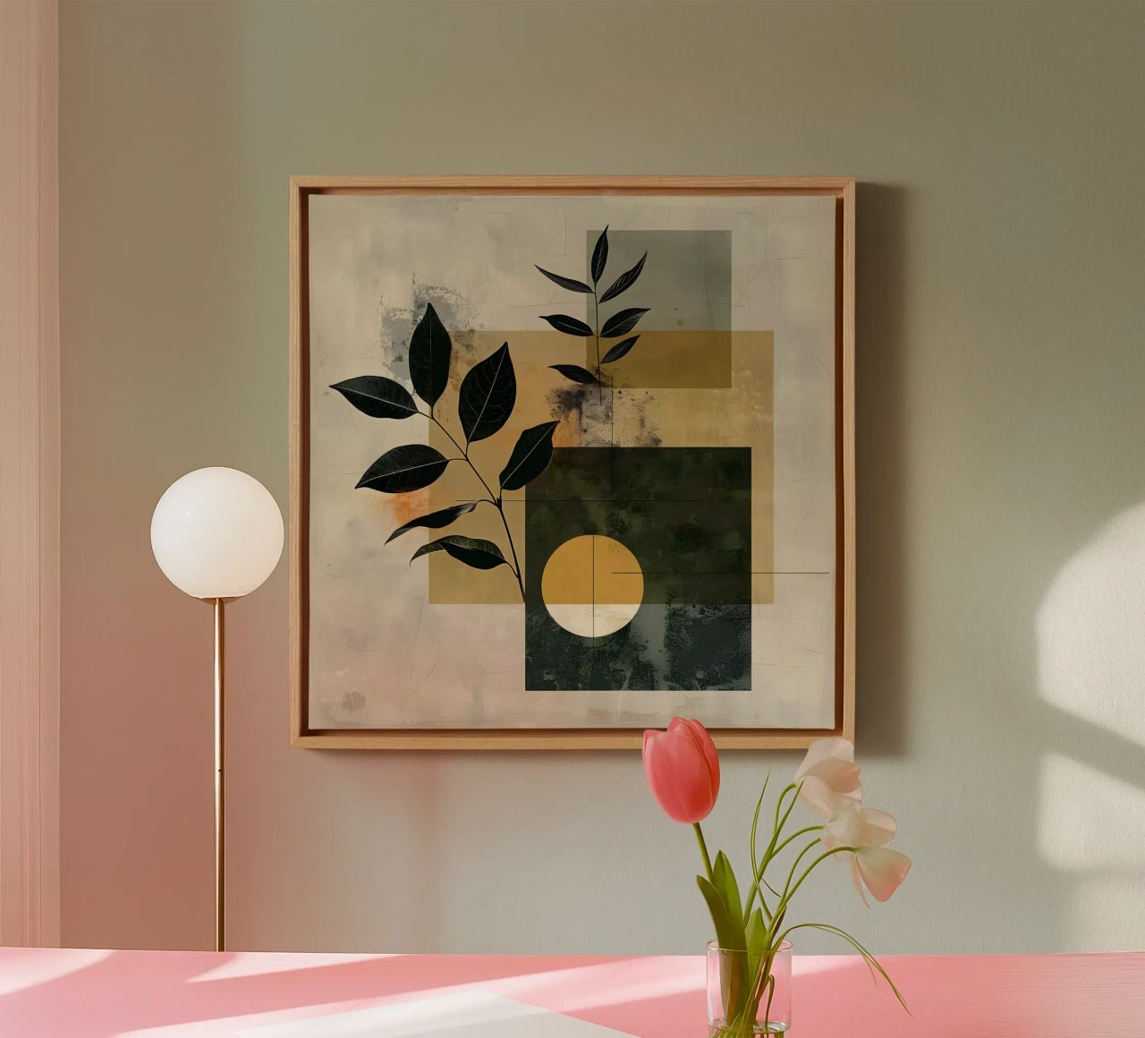 Minimal geometrisch mit Botanik Leinwand von LaylaOzHome