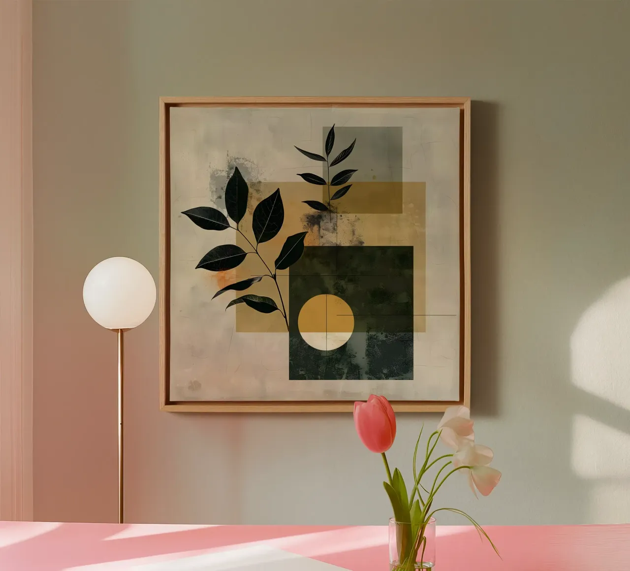 Minimaal geometrisch met plantkunde canvas van LaylaOzHome