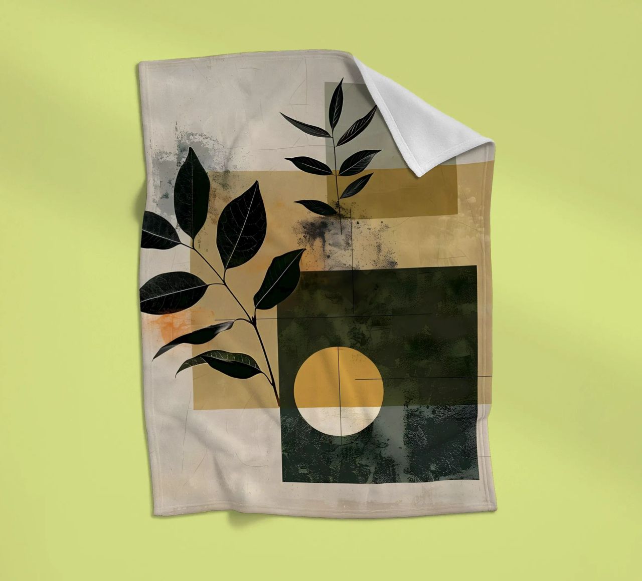 Minimal geometrisch mit Botanik Fleecedecke von LaylaOzHome