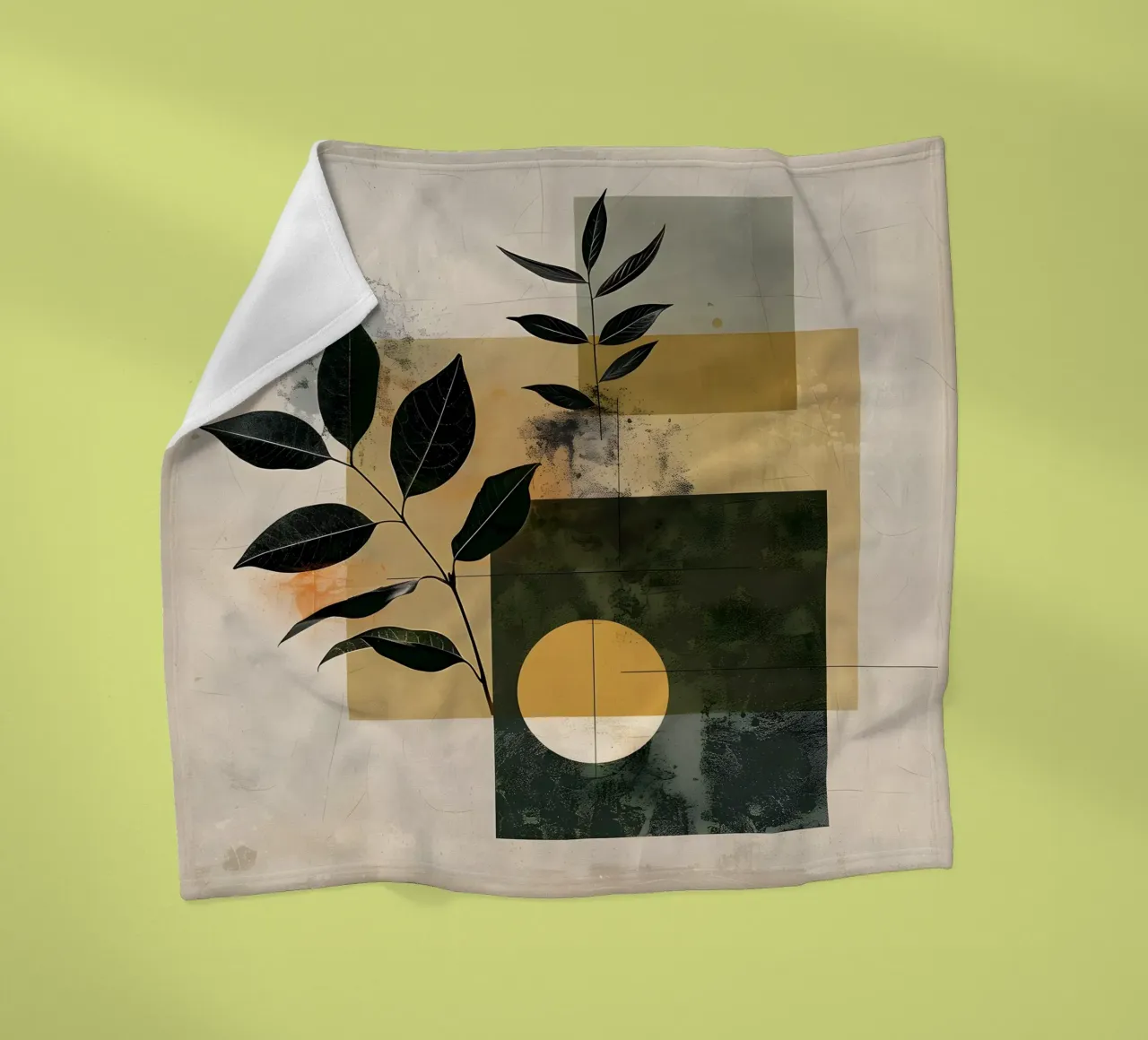 Minimaal geometrisch met plantkunde fleecedeken van LaylaOzHome