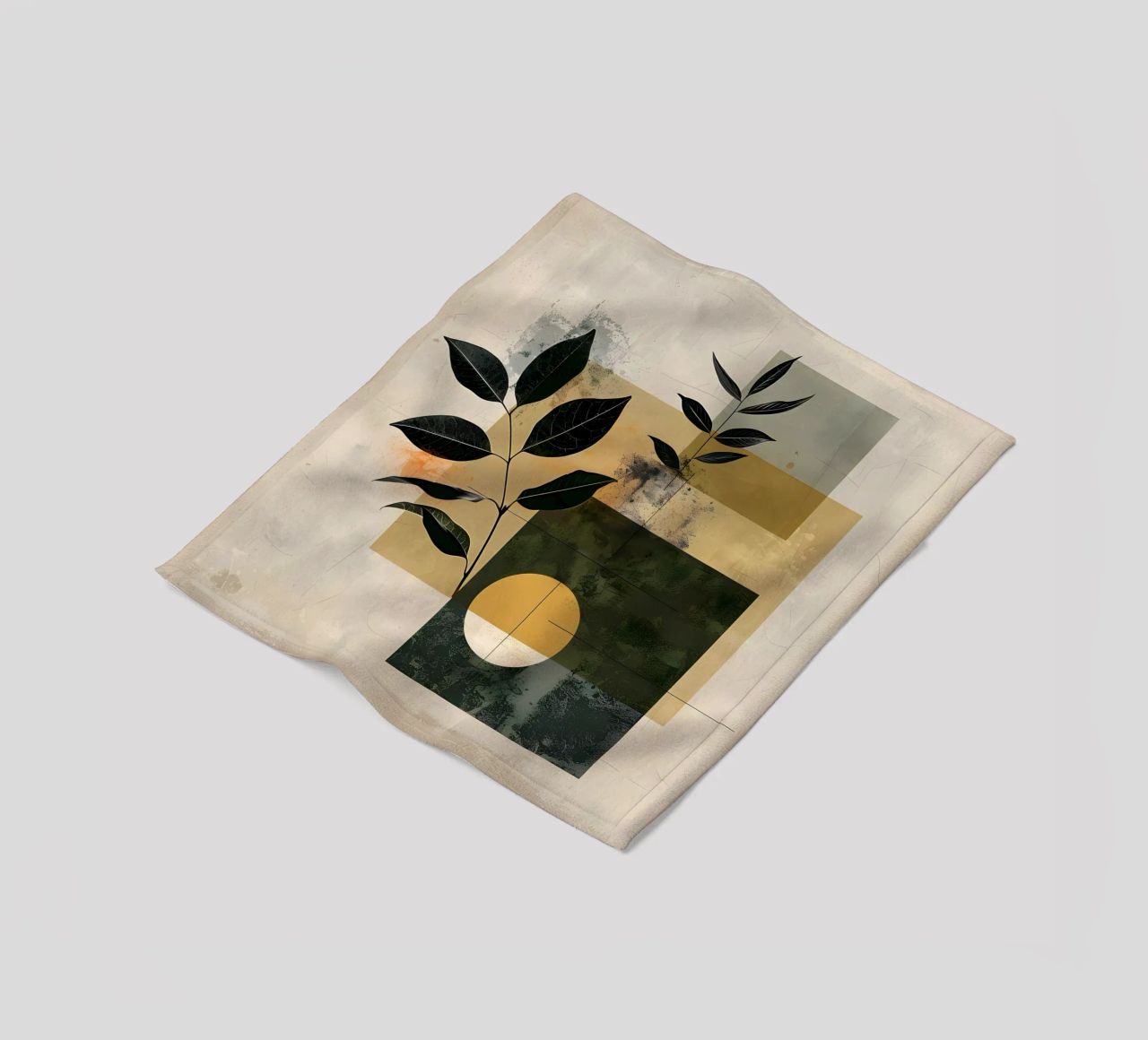 Minimal geometrisch mit Botanik Fleecedecke von LaylaOzHome