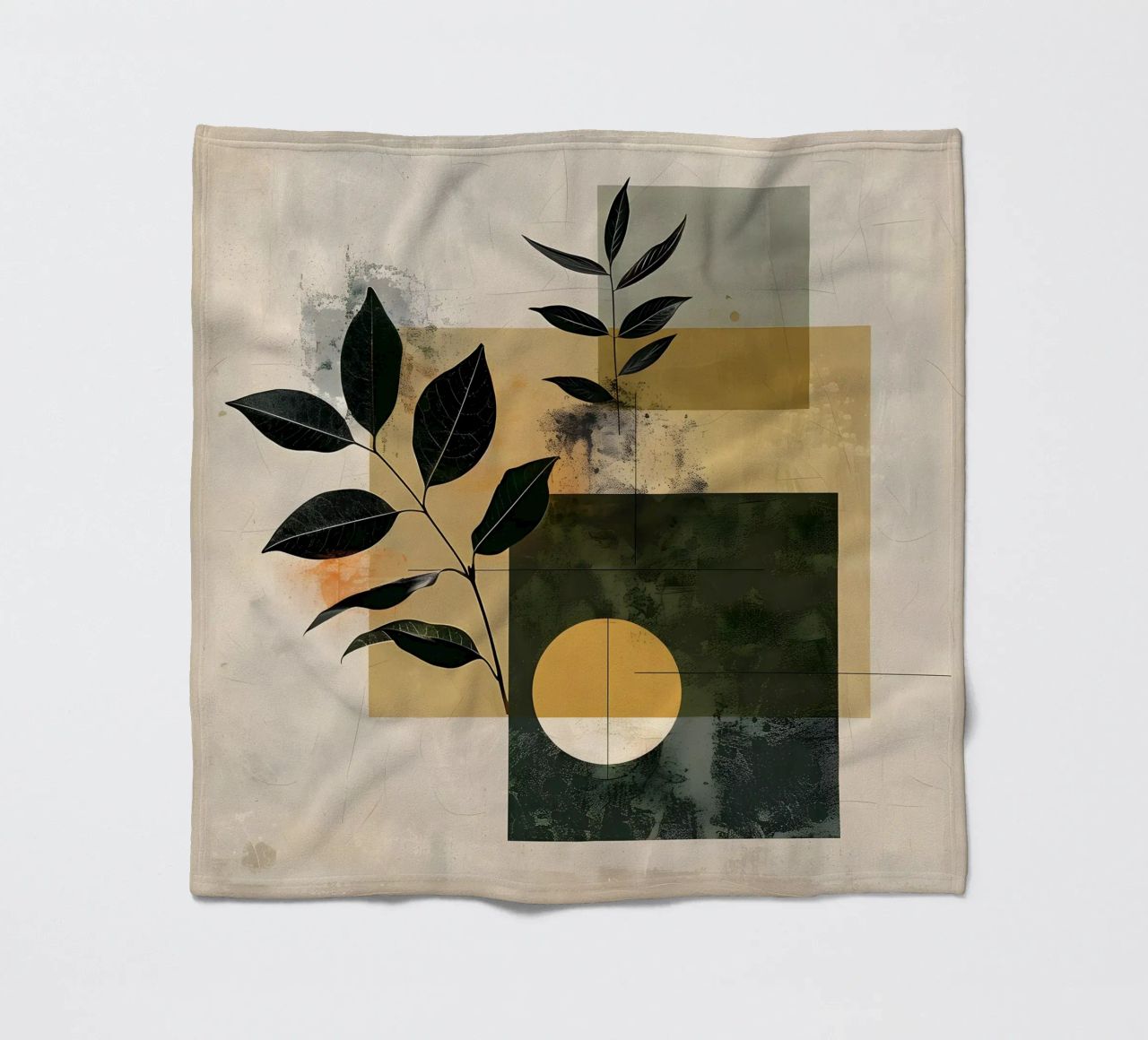 Minimal geometrisch mit Botanik Fleecedecke von LaylaOzHome