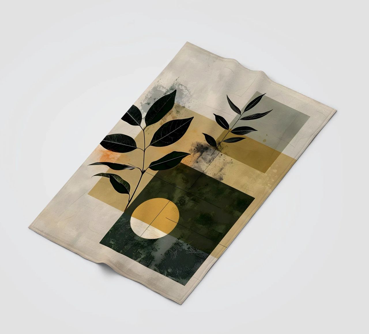 Minimal geometrisch mit Botanik Fleecedecke von LaylaOzHome