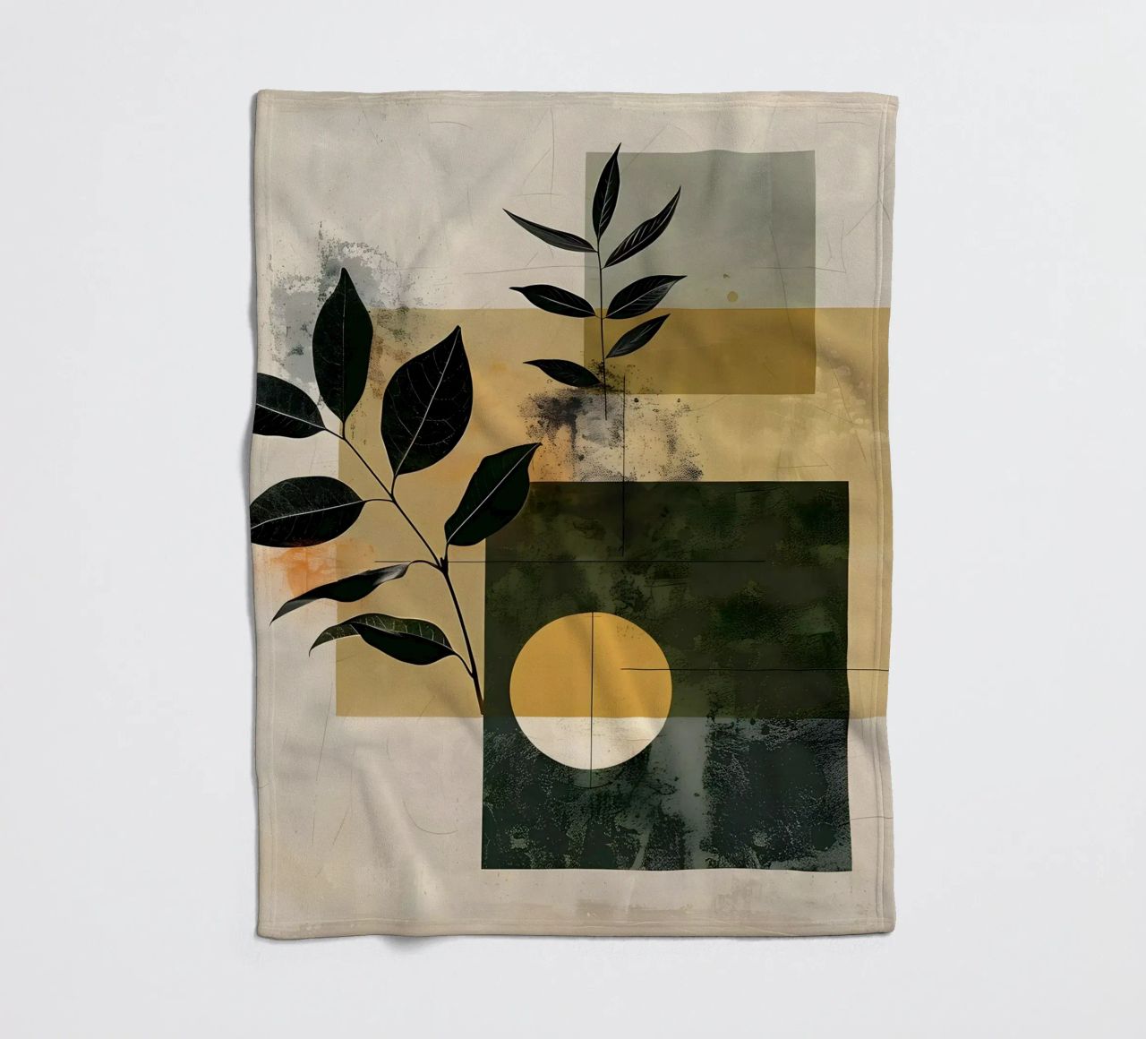 Minimal geometrisch mit Botanik Fleecedecke von LaylaOzHome