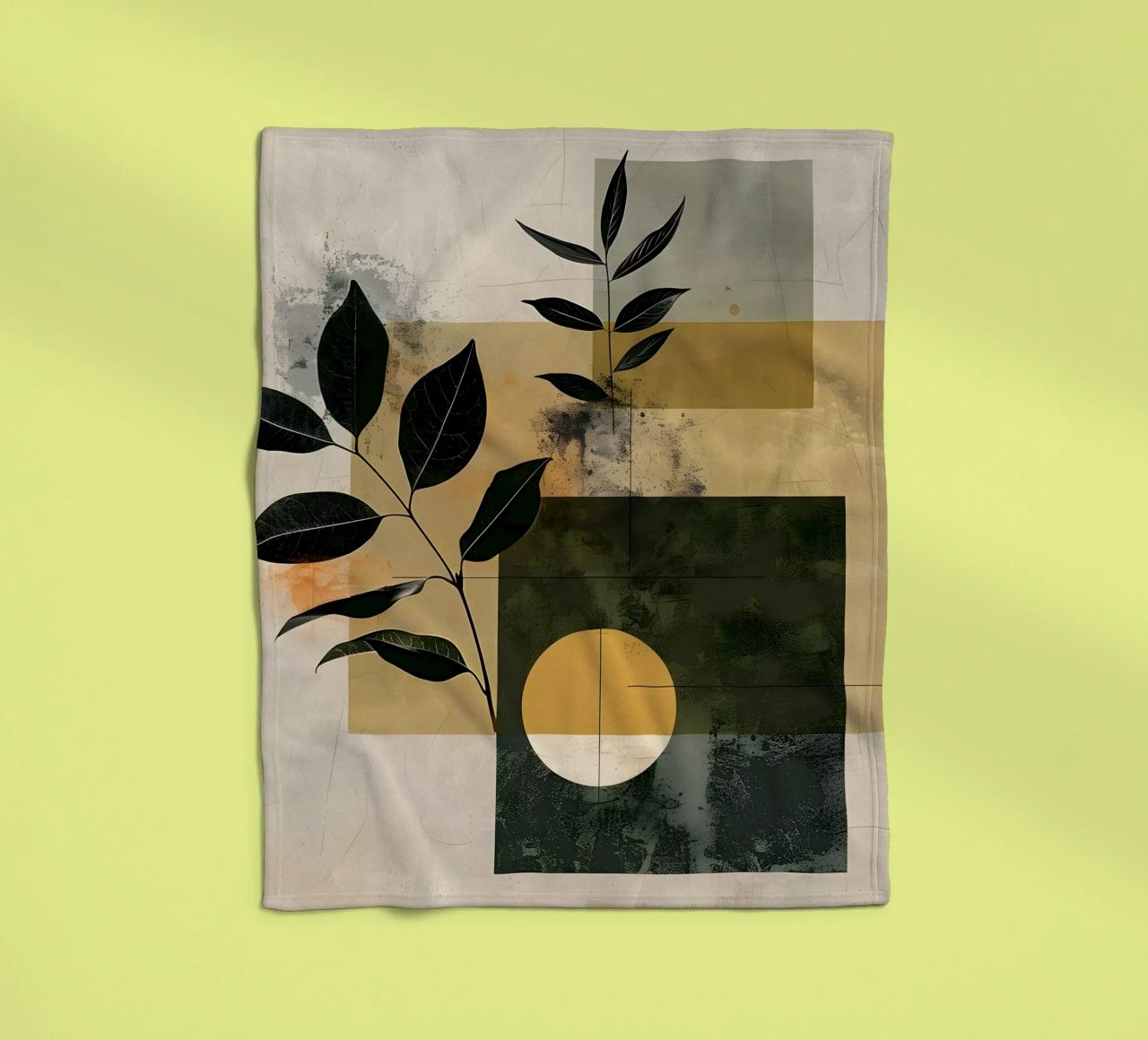 Minimal geometrisch mit Botanik Fleecedecke von LaylaOzHome