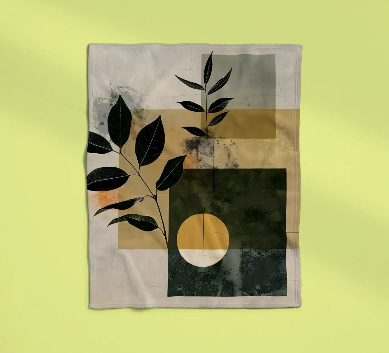 Minimaal geometrisch met plantkunde fleecedeken van LaylaOzHome