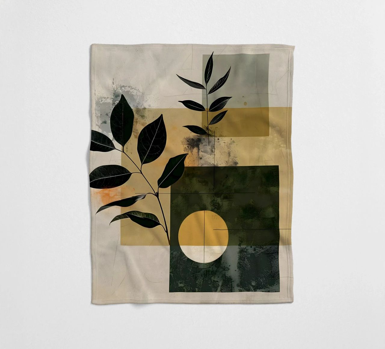 Minimal geometrisch mit Botanik Fleecedecke von LaylaOzHome