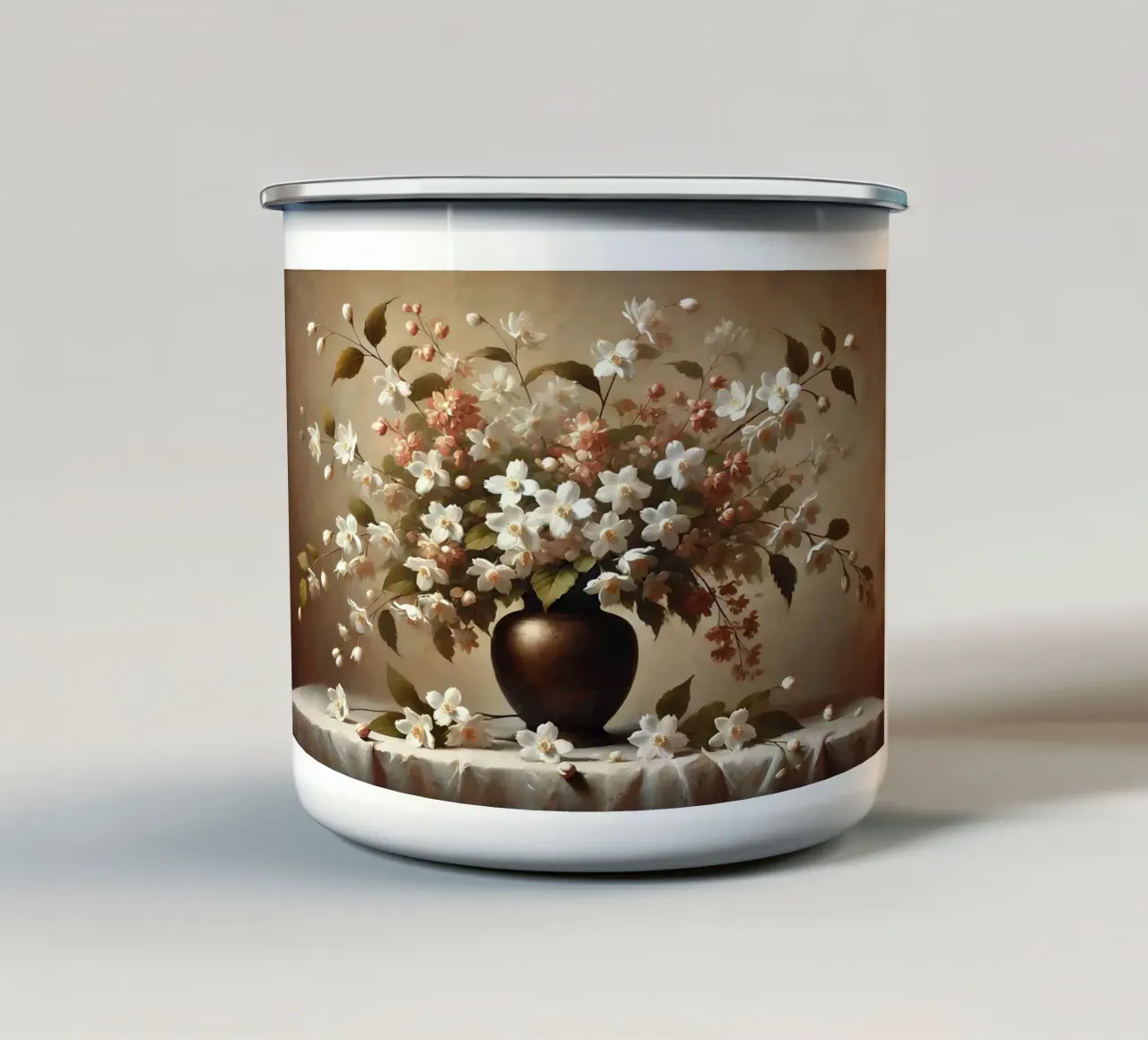 Bouquet di gelsomino vittoriano tazza in smalto da VintageBotanics