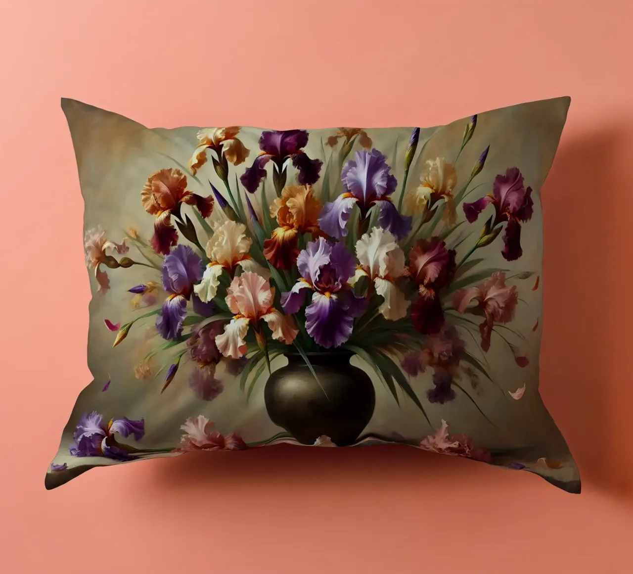 Bouquet di iris vittoriano cuscino da VintageBotanics
