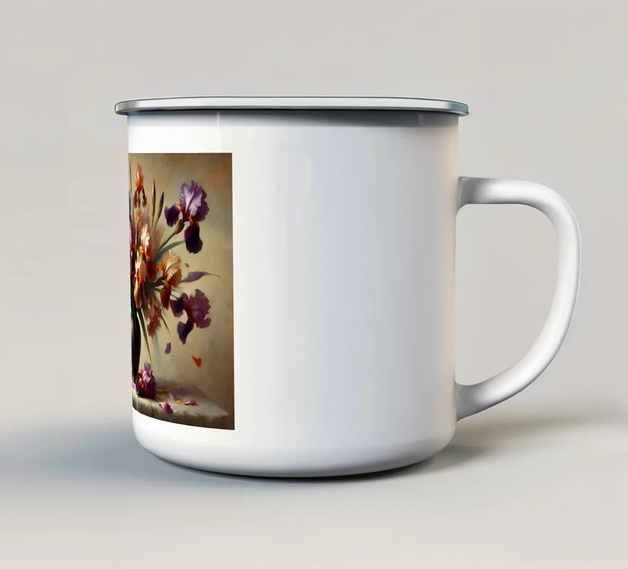 Bouquet di iris vittoriano tazza in smalto da VintageBotanics
