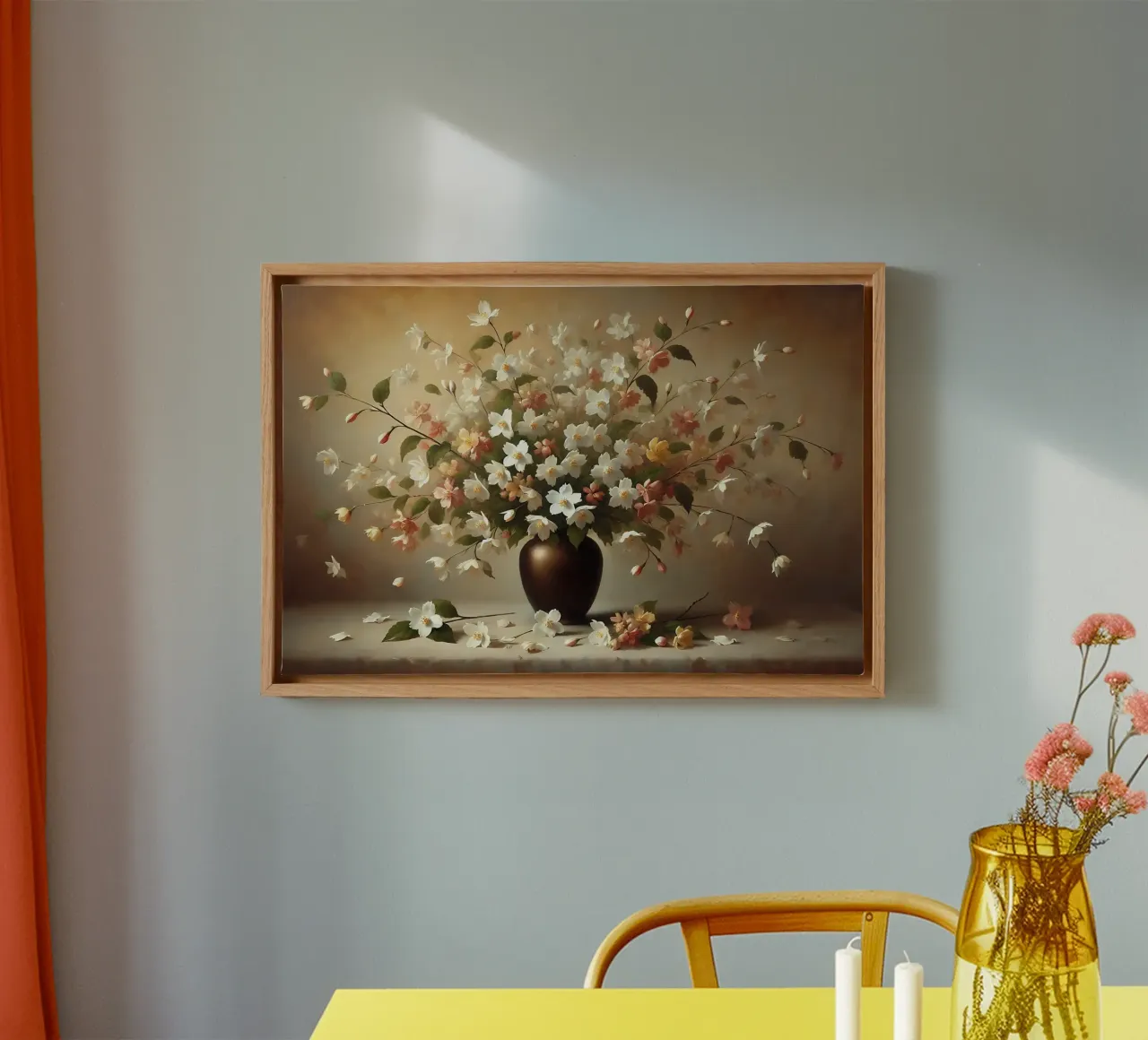 Bouquet di gelsomino vittoriano tela con Cornice a cassetta da VintageBotanics