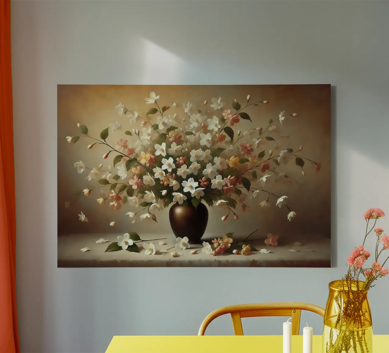 Bouquet di gelsomino vittoriano tela con Cornice a cassetta da VintageBotanics